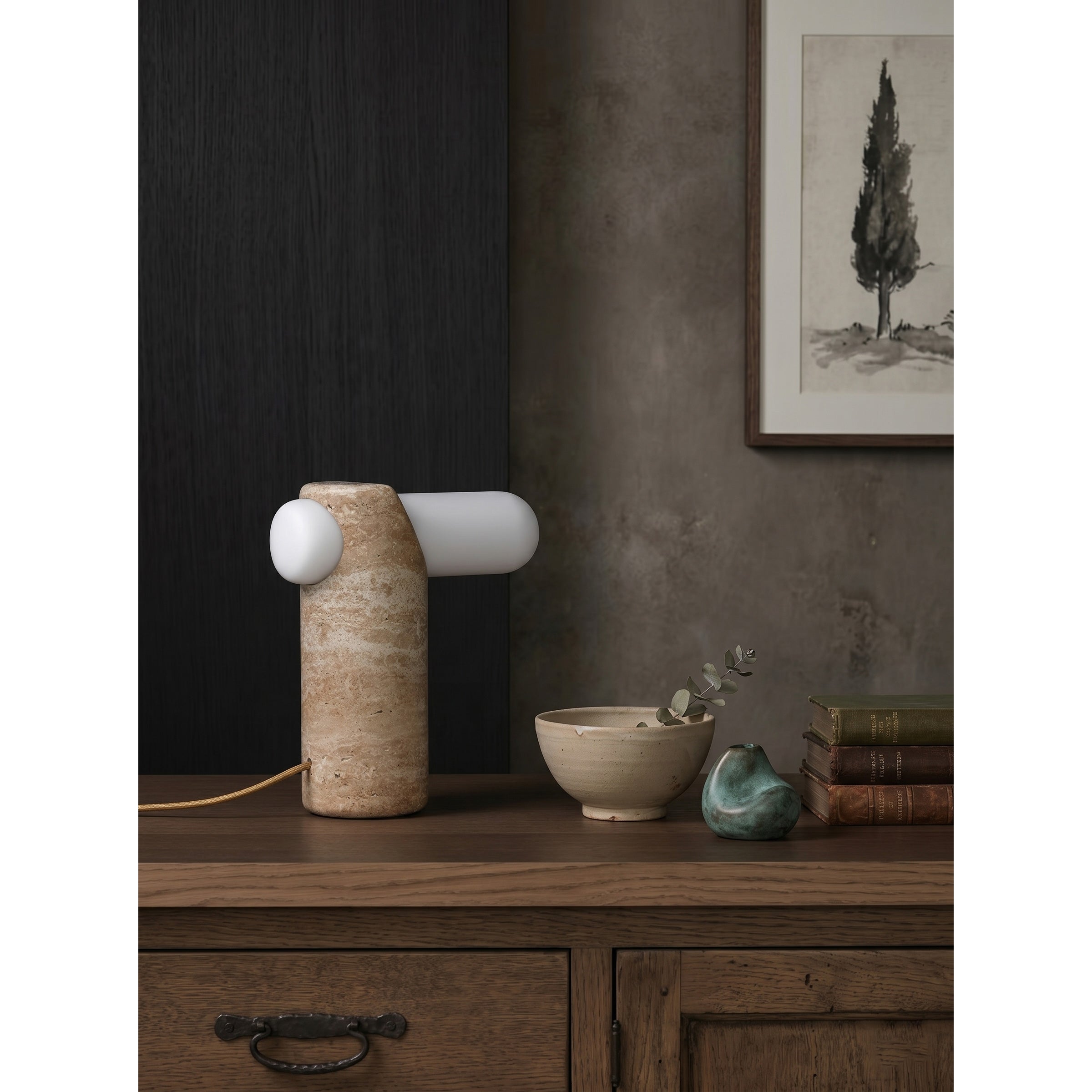 Marwen Travertine Table Lamp