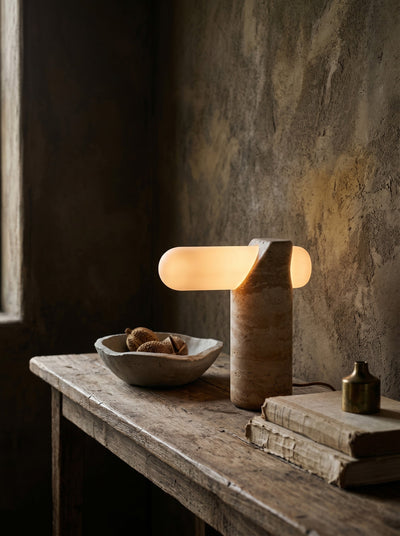 Marwen Travertine Table Lamp