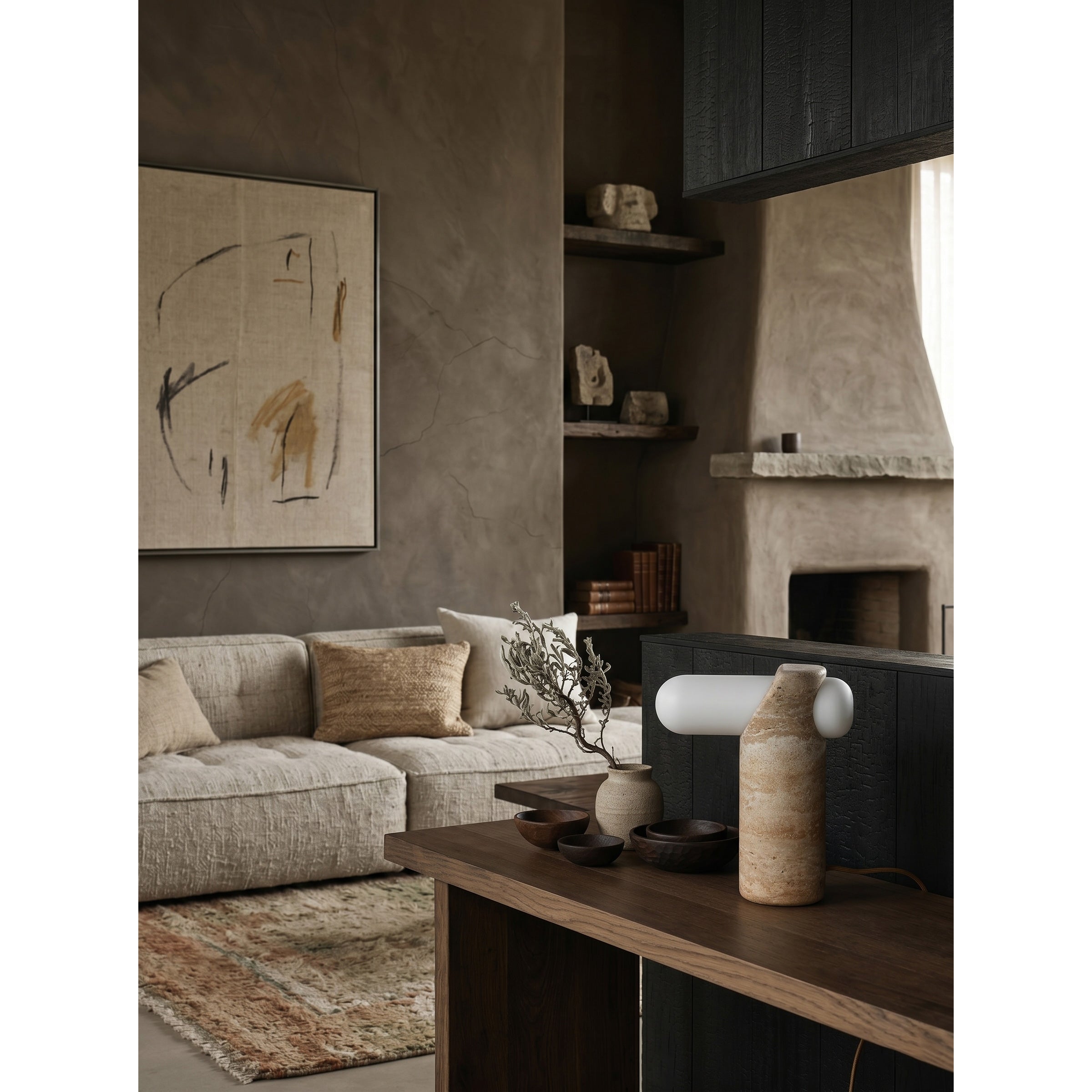 Marwen Travertine Table Lamp