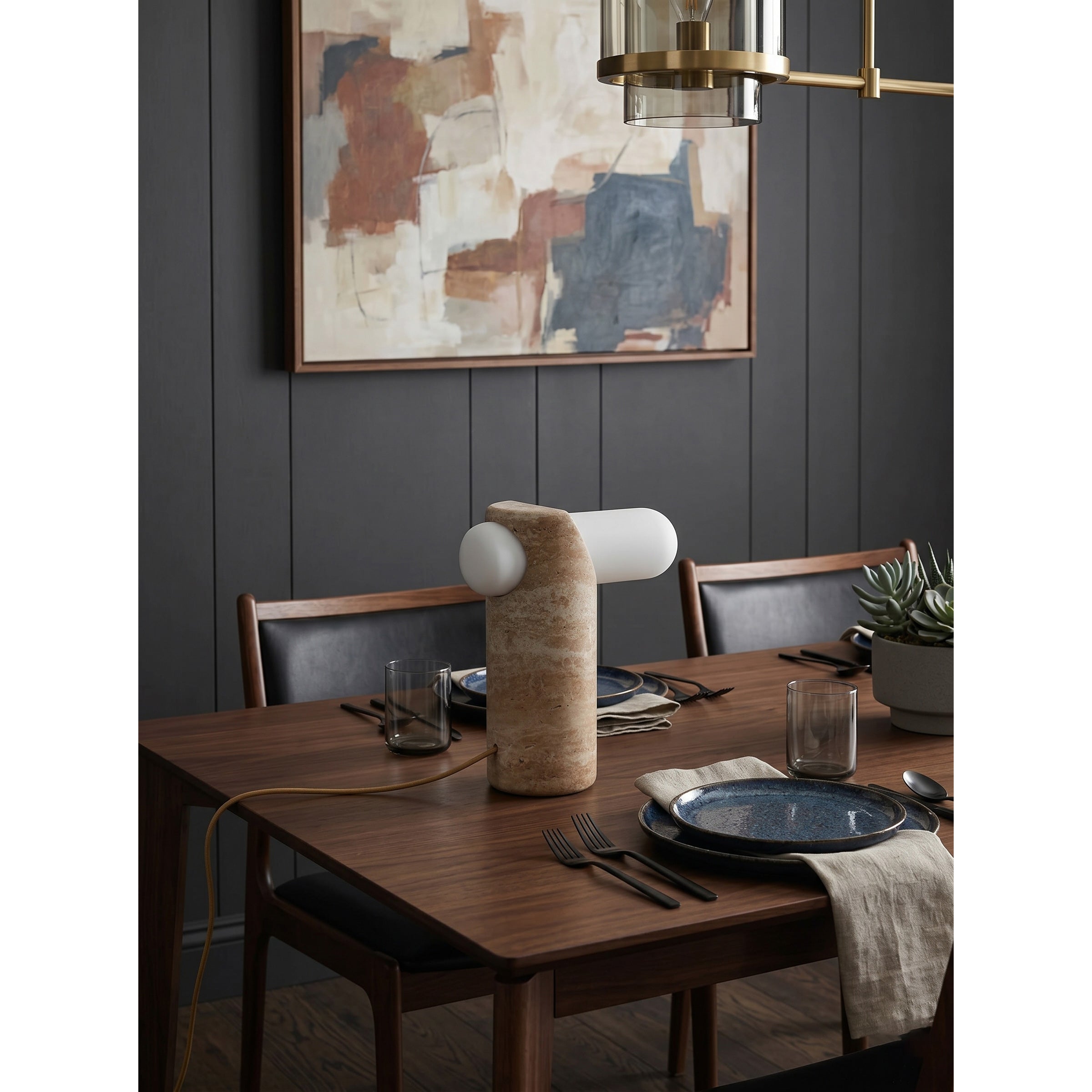 Marwen Travertine Table Lamp