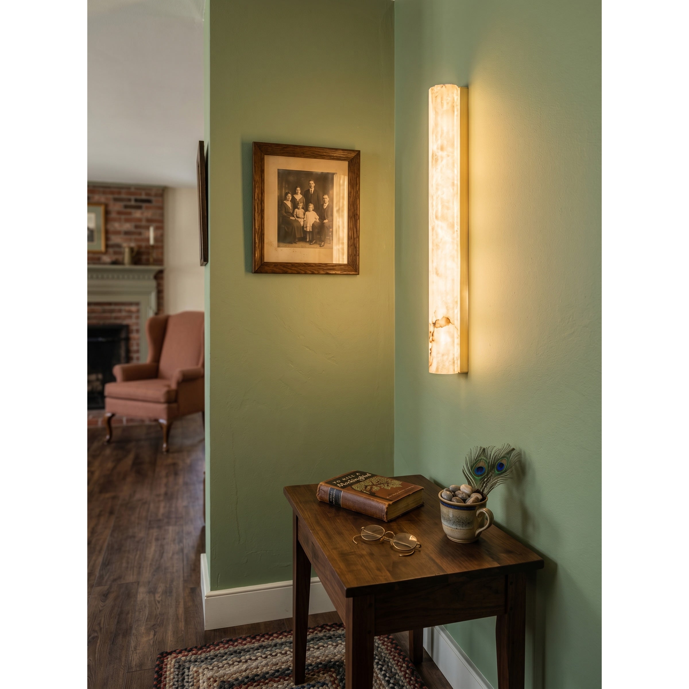 Wrenhaven Alabaster Roller Indoor Wall Light