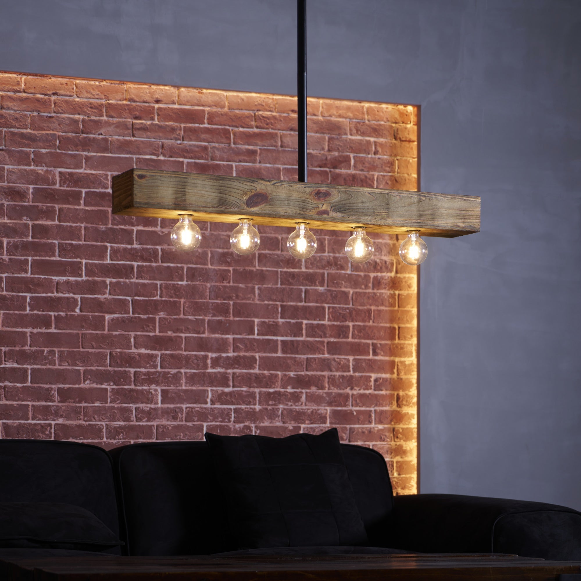 Ravenhaven Wood Beam Island Chandelier