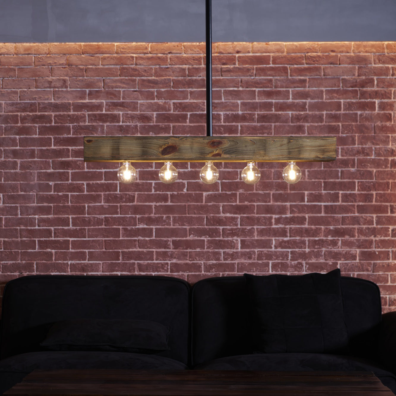 Ravenhaven Wood Beam Island Chandelier