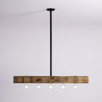 Ravenhaven Wood Beam Island Chandelier