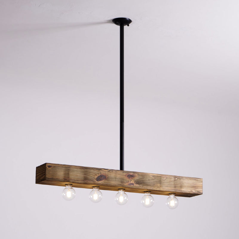 Ravenhaven Wood Beam Island Chandelier