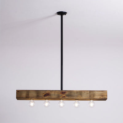 Ravenhaven Wood Beam Island Chandelier