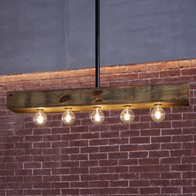 Ravenhaven Wood Beam Island Chandelier