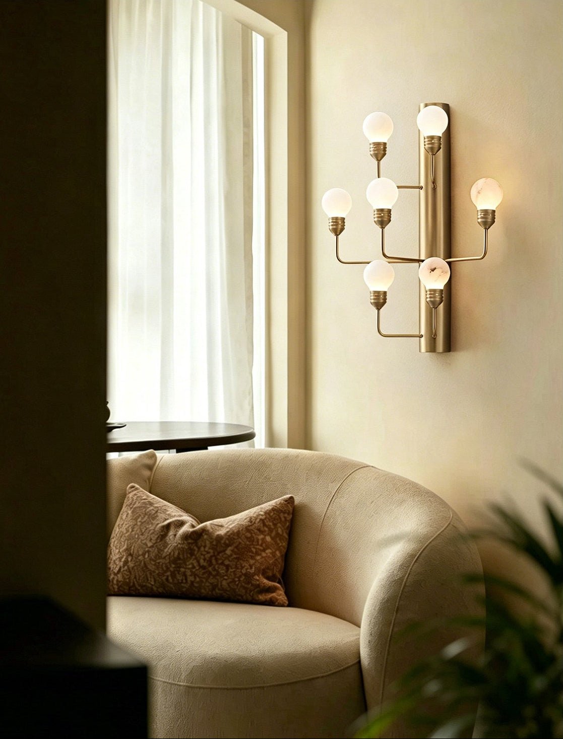Albelina Alabaster Globe Wall Sconce