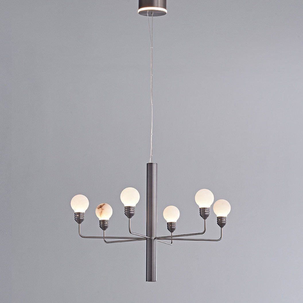 Alberaine Tiered Alabaster Globe Chandelier