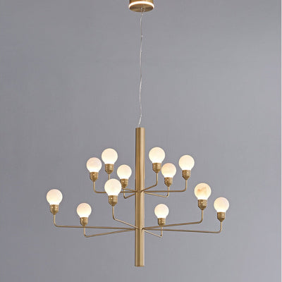 Alberaine Tiered Alabaster Globe Chandelier