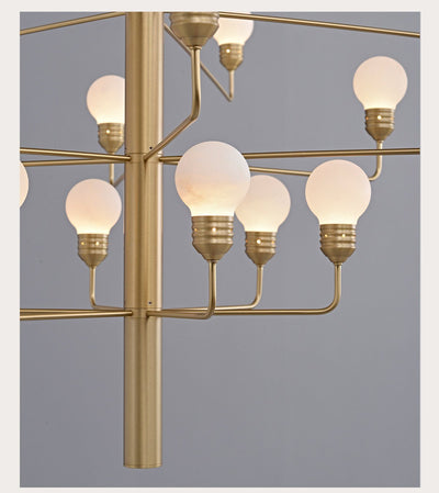 Alberaine Tiered Alabaster Globe Chandelier
