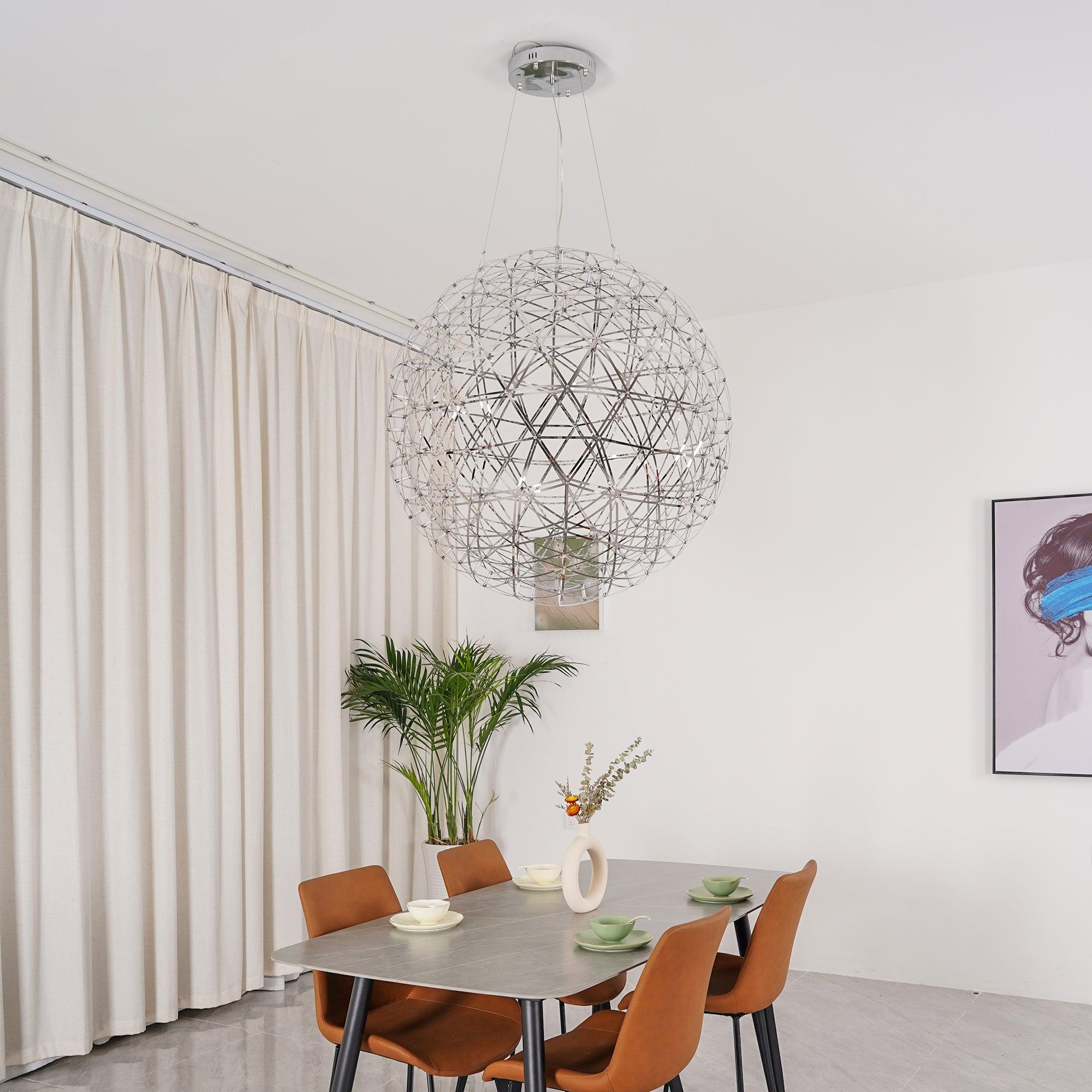 Delcourt Silver Spark Ball Pendant Light