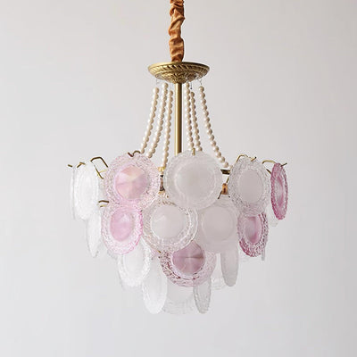 Celinine Chandelier Glass Disc Layered Playful