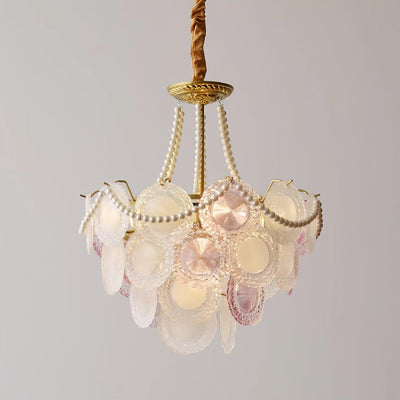 Celinine Chandelier Glass Disc Layered Playful