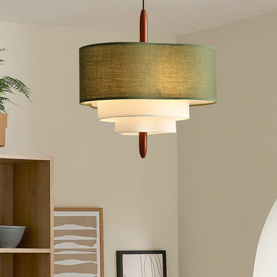 Ophel Green Fabric Pendant Lamp - Neutral Decor