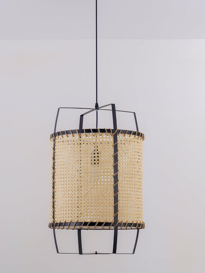 Kevis Pendant Lamp Rattan Cane Frame Industrial