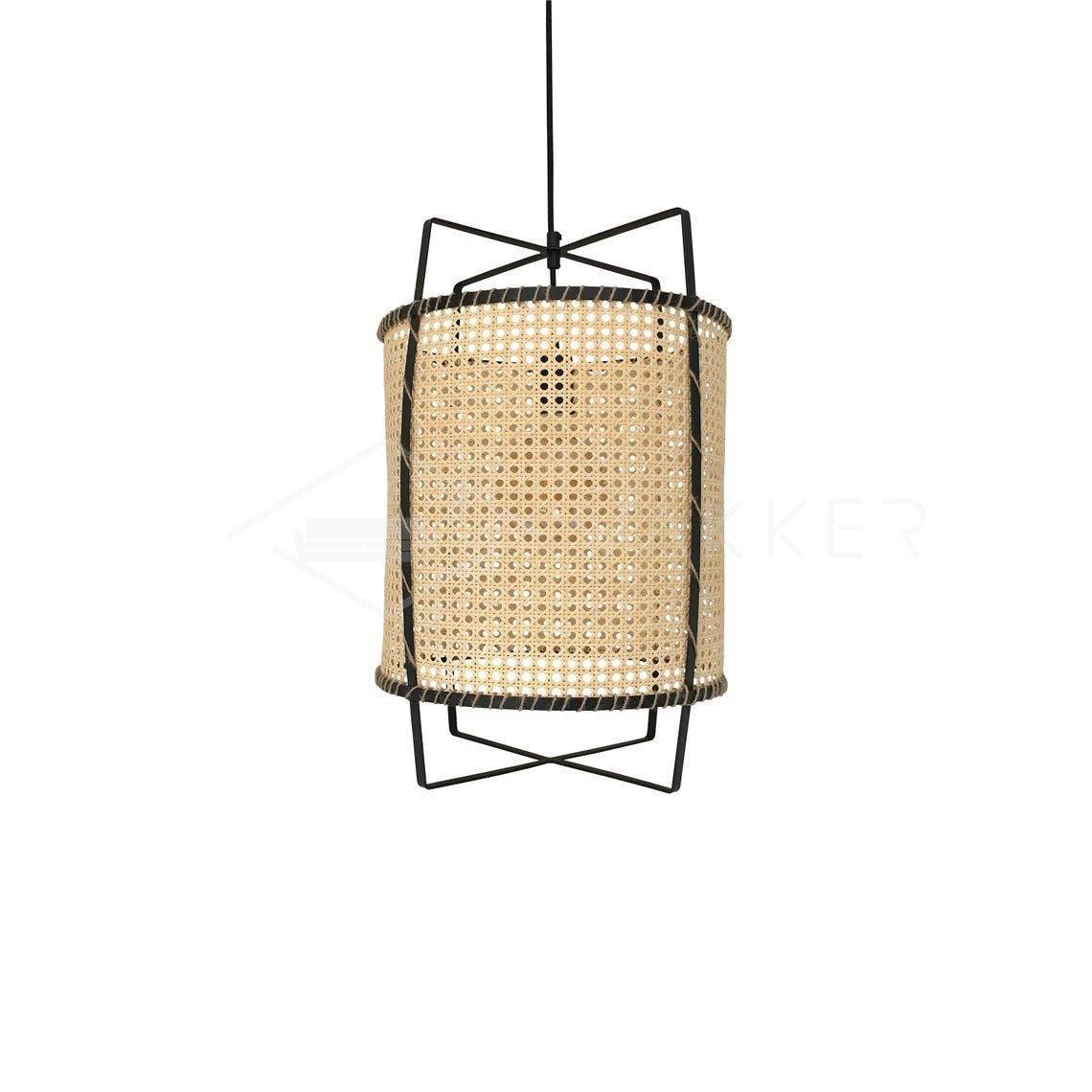 Kevis Pendant Lamp Rattan Cane Frame Industrial