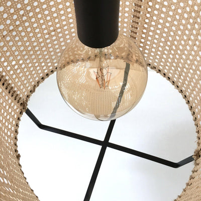 Kevis Pendant Lamp Rattan Cane Frame Industrial