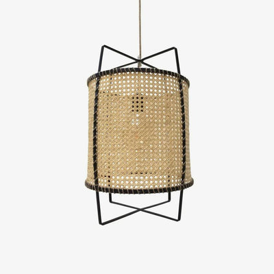 Kevis Pendant Lamp Rattan Cane Frame Industrial