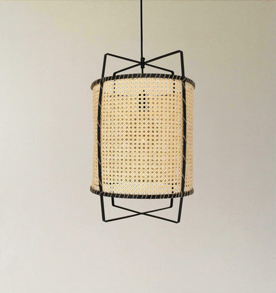 Kevis Pendant Lamp Rattan Cane Frame Industrial