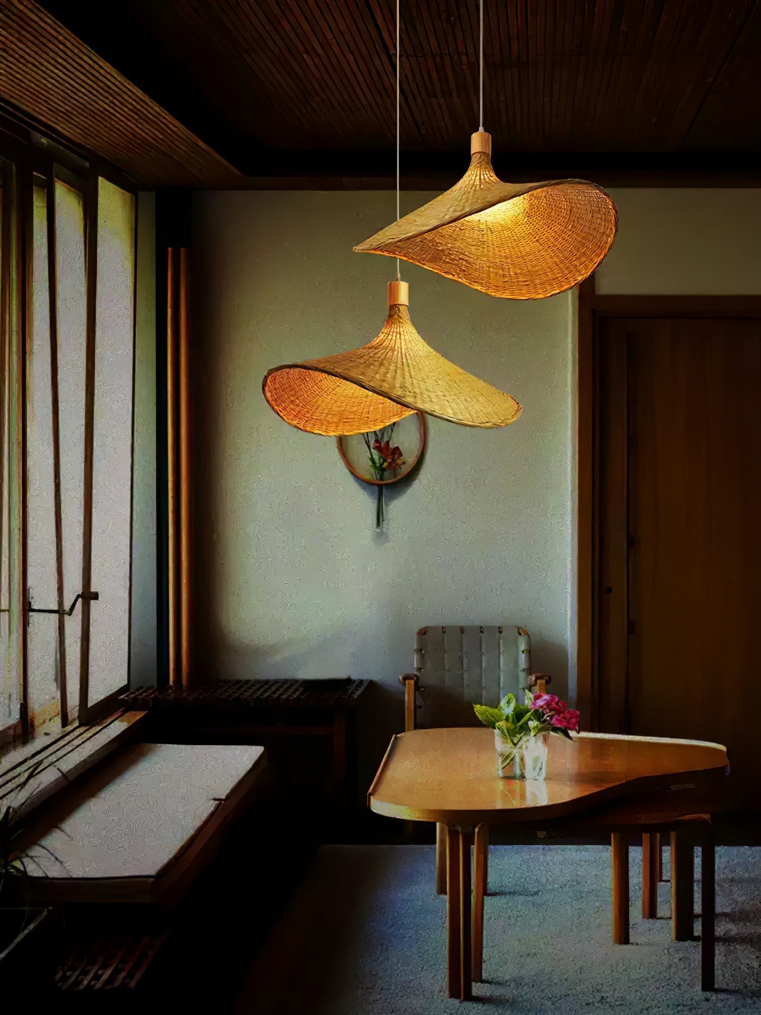 Marona Rattan Vintage Pendant Light - Neutral Decor
