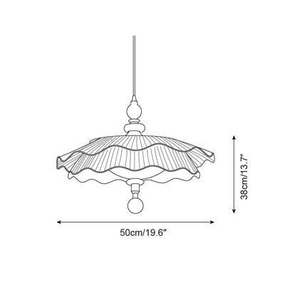 Ravina Pendant Lamp Pleated Ruffled Edge - Neutral Decor