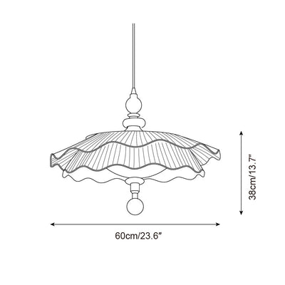 Ravina Pendant Lamp Pleated Ruffled Edge - Neutral Decor