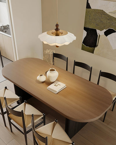 Ravina Pendant Lamp Pleated Ruffled Edge - Neutral Decor