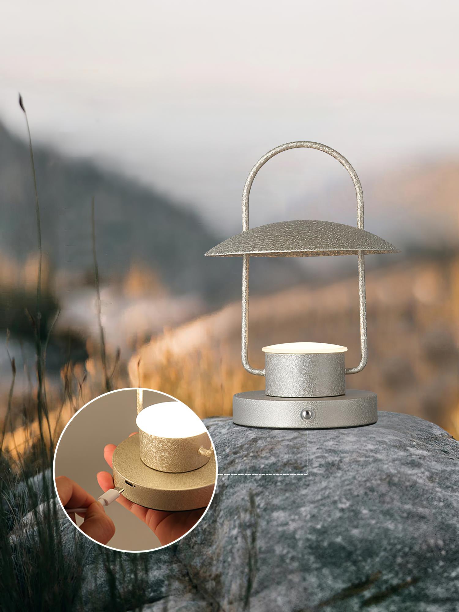 Solaran Gray Contemporary Table Lamp