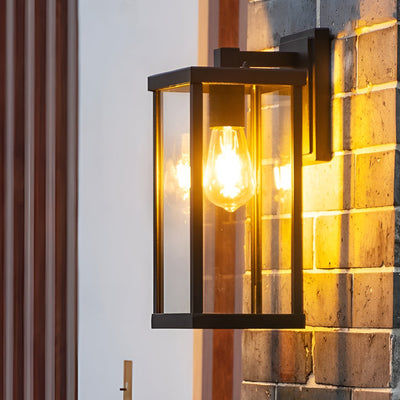 Amer Rectangular Modern Glass Outdoor Wall Lamp