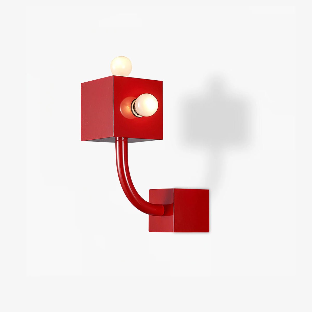 Brenna Individual Creativity Red Cube Wall Lamp
