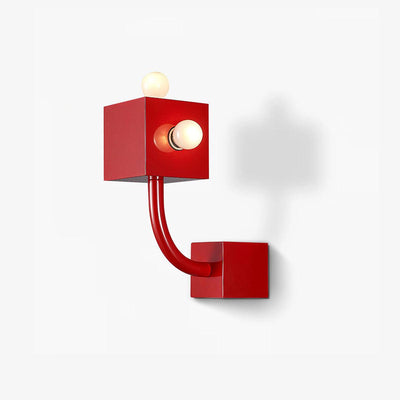 Brenna Individual Creativity Red Cube Wall Lamp