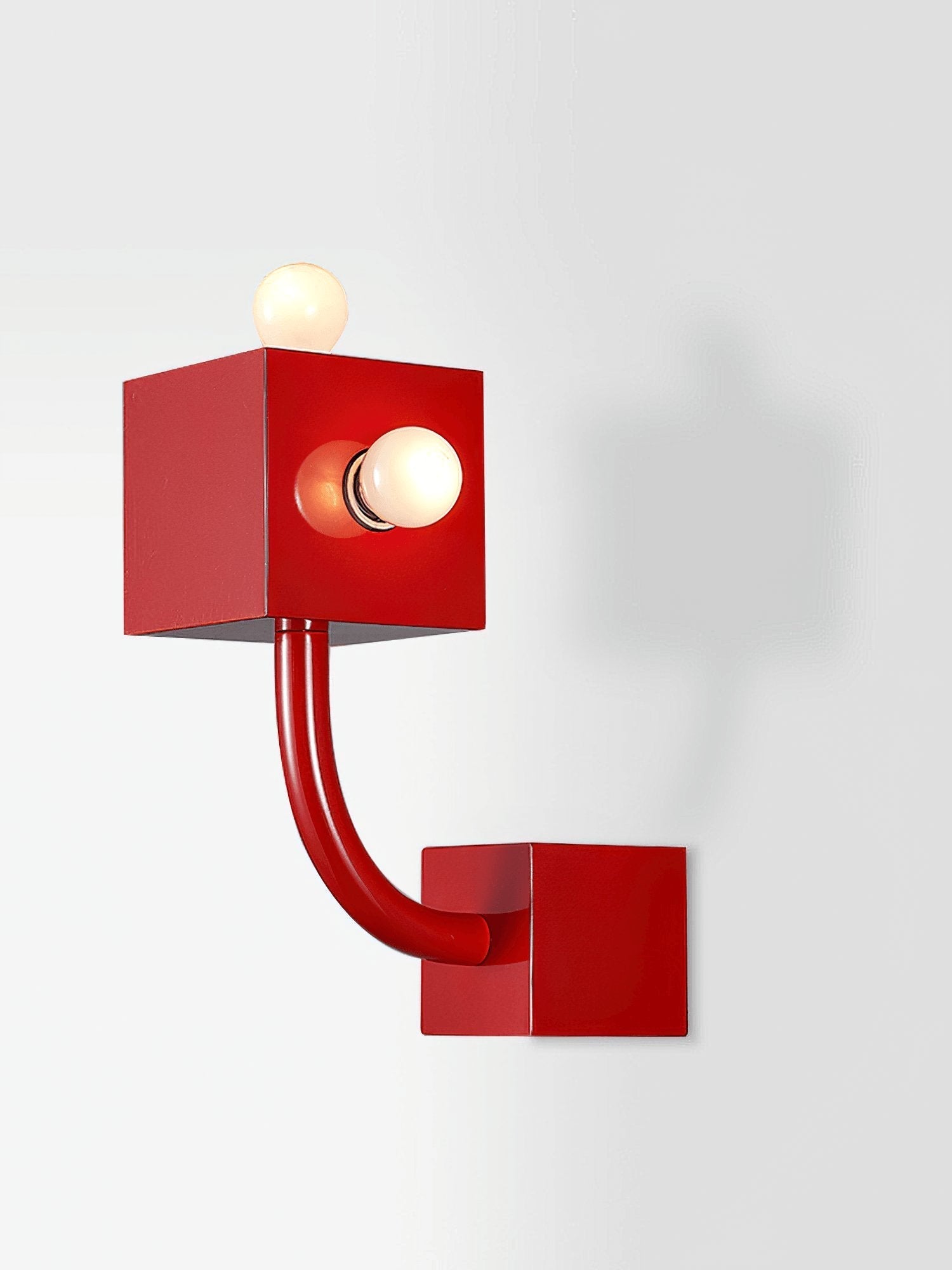 Brenna Individual Creativity Red Cube Wall Lamp