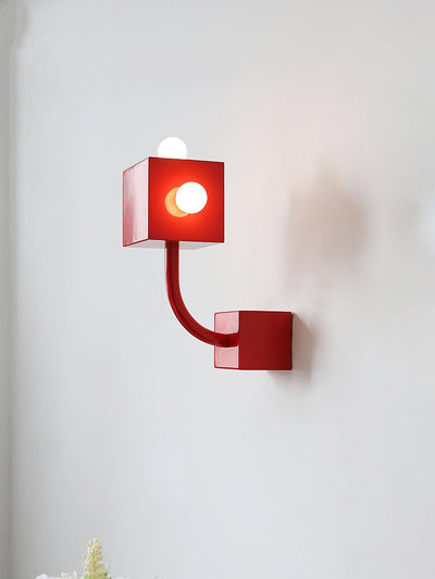 Brenna Individual Creativity Red Cube Wall Lamp