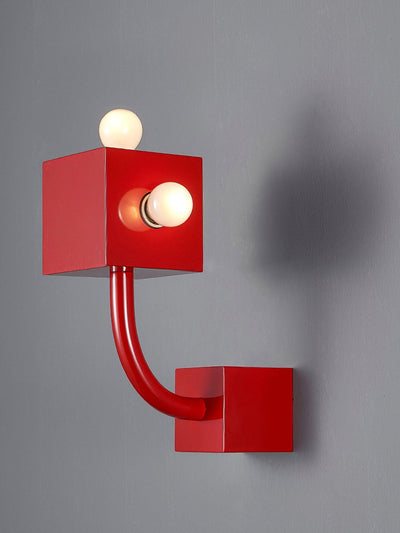 Brenna Individual Creativity Red Cube Wall Lamp