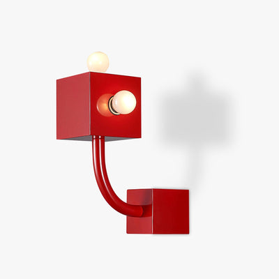 Brenna Individual Creativity Red Cube Wall Lamp