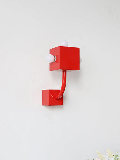 Brenna Individual Creativity Red Cube Wall Lamp