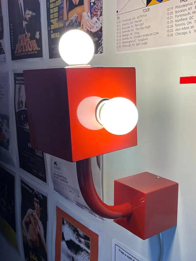 Brenna Individual Creativity Red Cube Wall Lamp