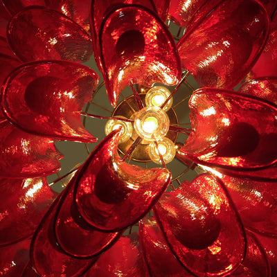 Teriaiel Chandelier Red Murano Petals