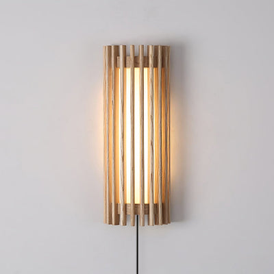 Veyno Wooden Slatted Wall Lamp - Neutral Decor