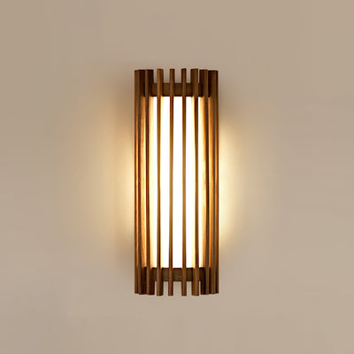 Veyno Wooden Slatted Wall Lamp - Neutral Decor
