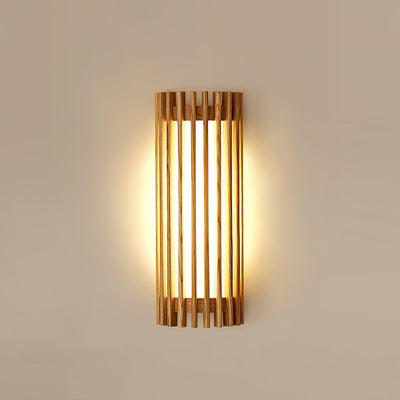 Veyno Wooden Slatted Wall Lamp - Neutral Decor