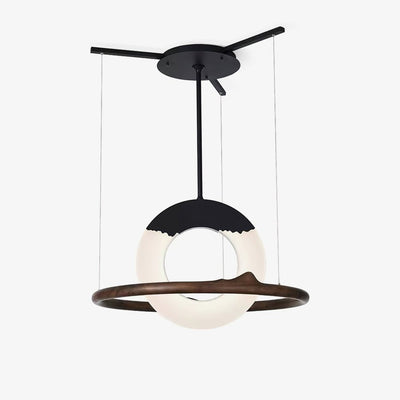 Mytalan Circular Acrylic Wood Pendant Light