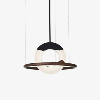 Mytalan Circular Acrylic Wood Pendant Light