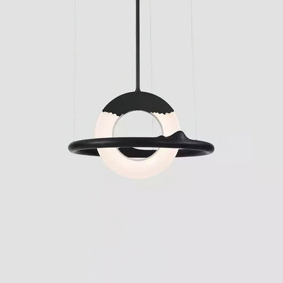 Mytalan Circular Acrylic Wood Pendant Light