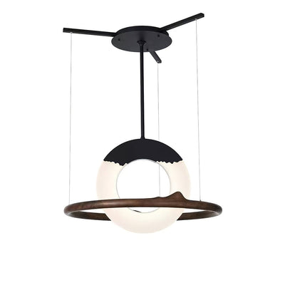 Mytalan Circular Acrylic Wood Pendant Light