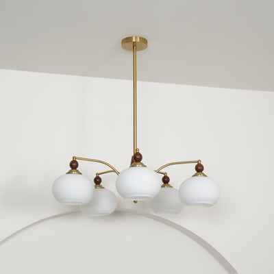 Vevely Pendant Lamp Retro Yellow Glass Brass