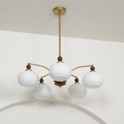 Vevely Pendant Lamp Retro Yellow Glass Brass