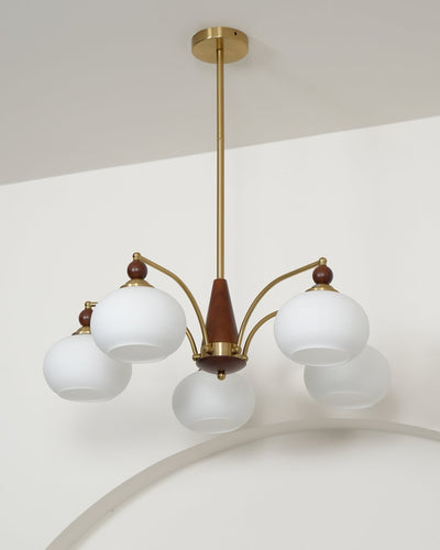 Vevely Pendant Lamp Retro Yellow Glass Brass