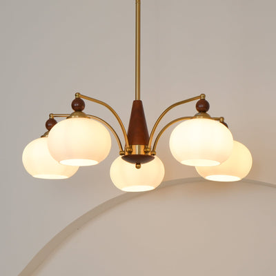 Vevely Pendant Lamp Retro Yellow Glass Brass
